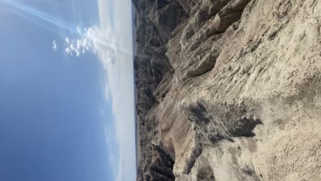 Vertical-panorama-view-of-Badlands-National-Park,-South-Dakota