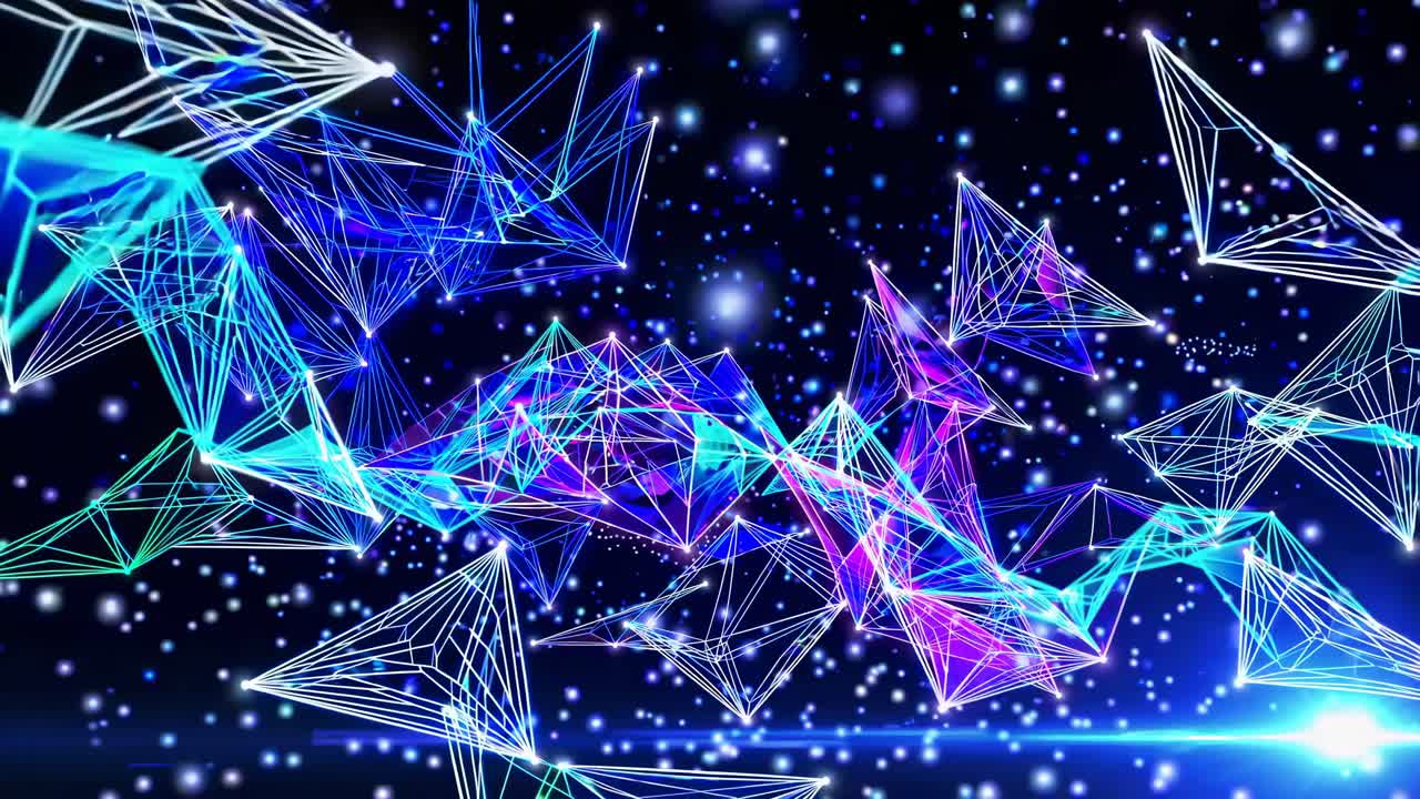 빛나는 선을 가진 추상적인 기하학적 모양