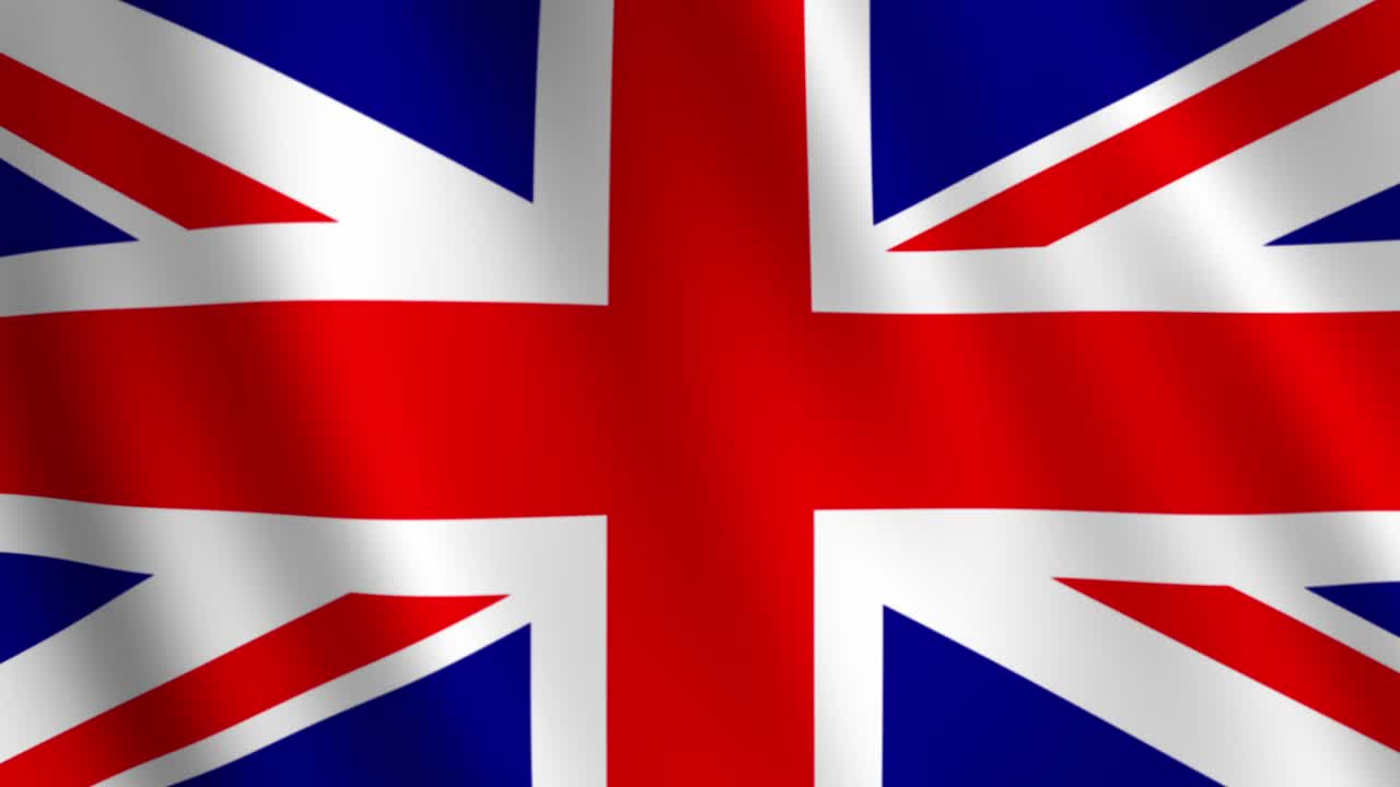 Sfondo con bandiera del Regno Unito (Union Jack) che sventola
