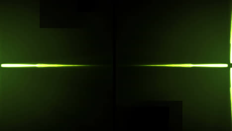 Animation-Eines-Leuchtend-Grünen-Energiestroms,-Der-Sich-In-Wellen-Von-Der-Mitte-Nach-Links-Und-Rechts-Bewegt,-Auf-Schwarz