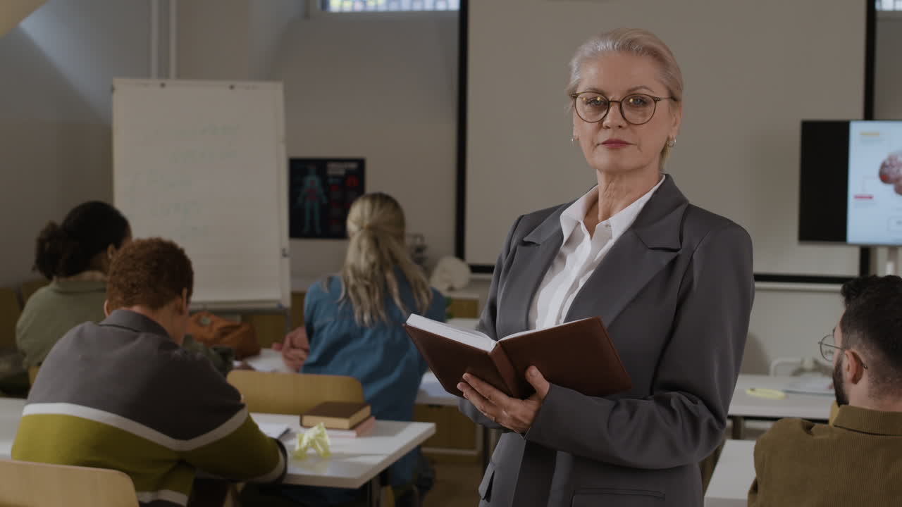 Teacher in classroom with students