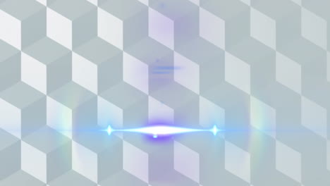 digital animation of spot of light against abstract 3d shapes on grey background