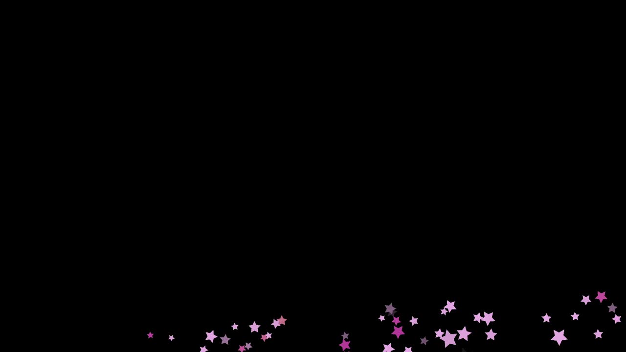 별의 혜성이 화면을 가로질러 날아가고 많은 떠다니는 별을 남깁니다.