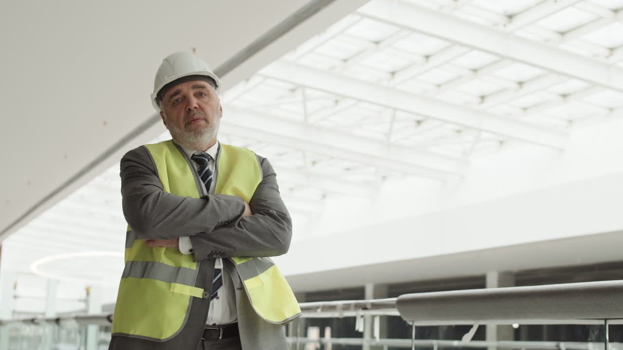 Foreman Posing in Mall Under Construction