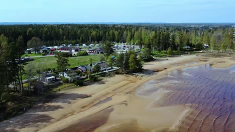 Vita-Sandars-Camping-On-The-Western-Shore-Of-Vanern-Lake-In-Mellerud,-Sweden