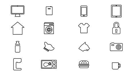 internet of things and smart home icons. 4k