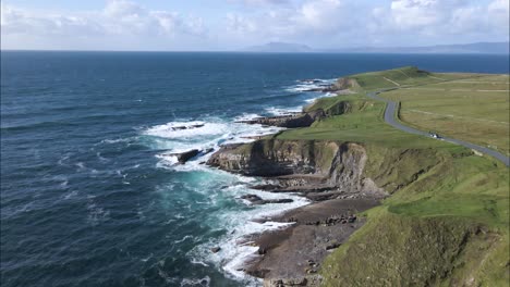 Breathtaking-Ocean-Cliff-Landscape-on-Sligo,-Ireland-Coastline---Aerial-Landscape