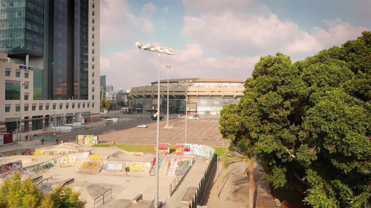 Stadium And skate park in Tel aviv Aerial