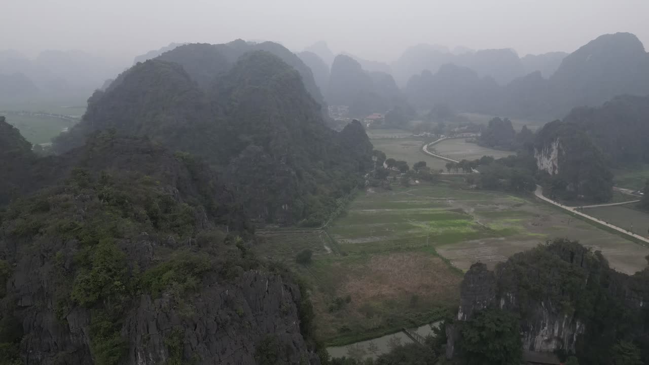 Misty Mountain Landscape in Vietnam