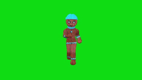 el pan de jengibre en un bucle sin costuras, la pantalla azul chromakey