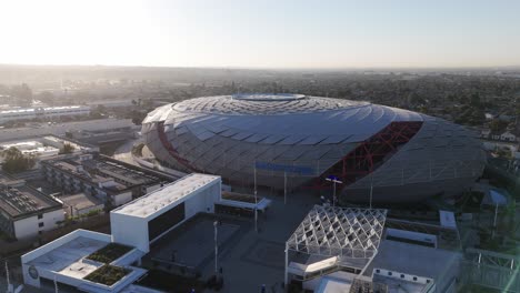 aerial view of intuit dome, new home of the los angeles clippers