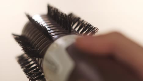 close-up of a styling brush