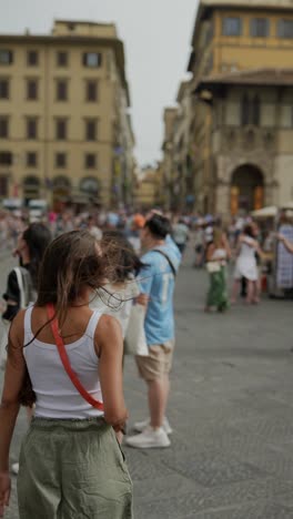 tourists in florence, italy