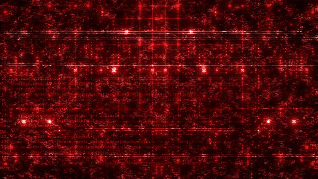 Red Cyber Hacking Background Animation with Binary Code and Matrix Elements