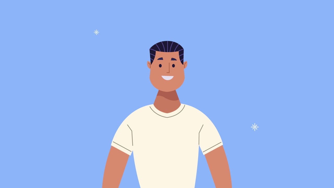 joven de pie personaje avatar