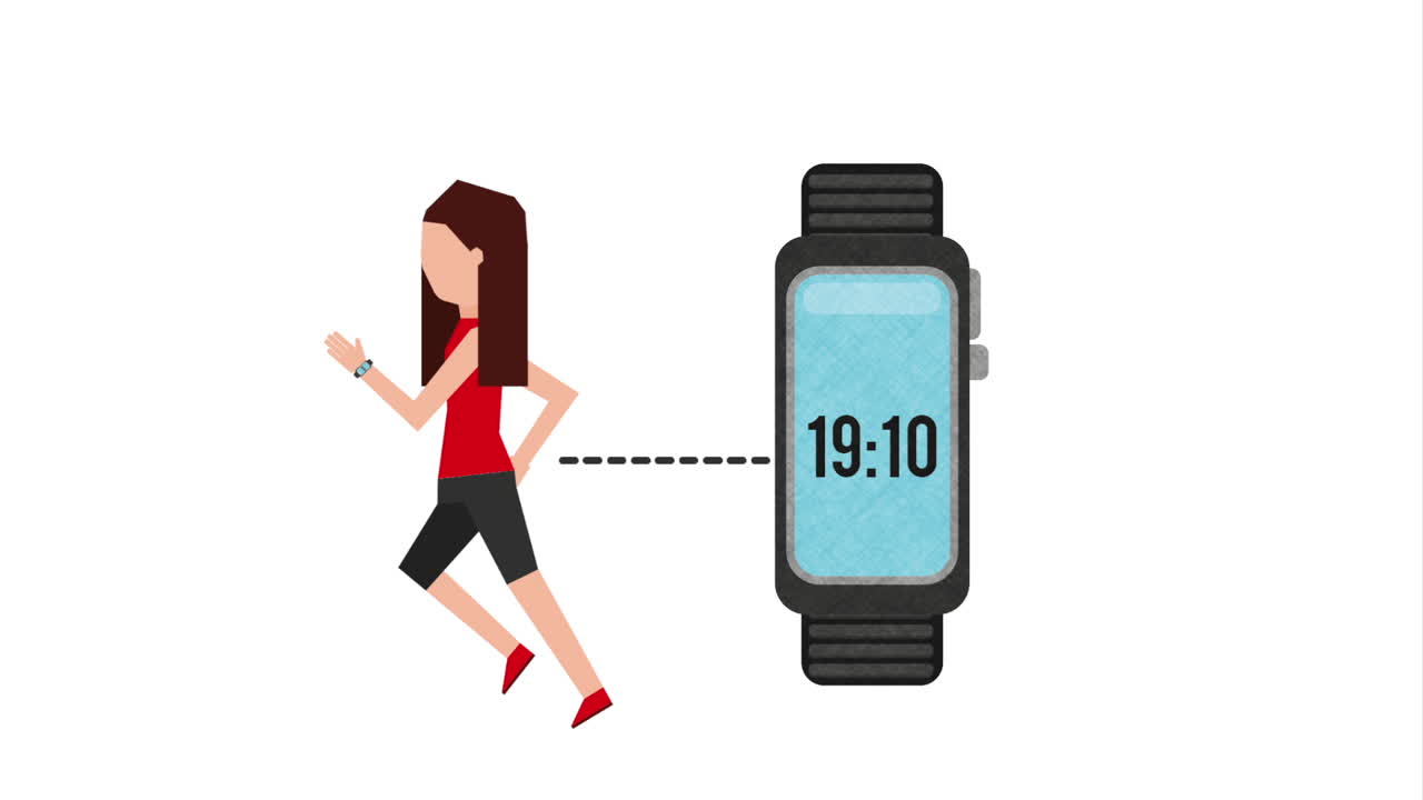 Woman Running with Smartwatch