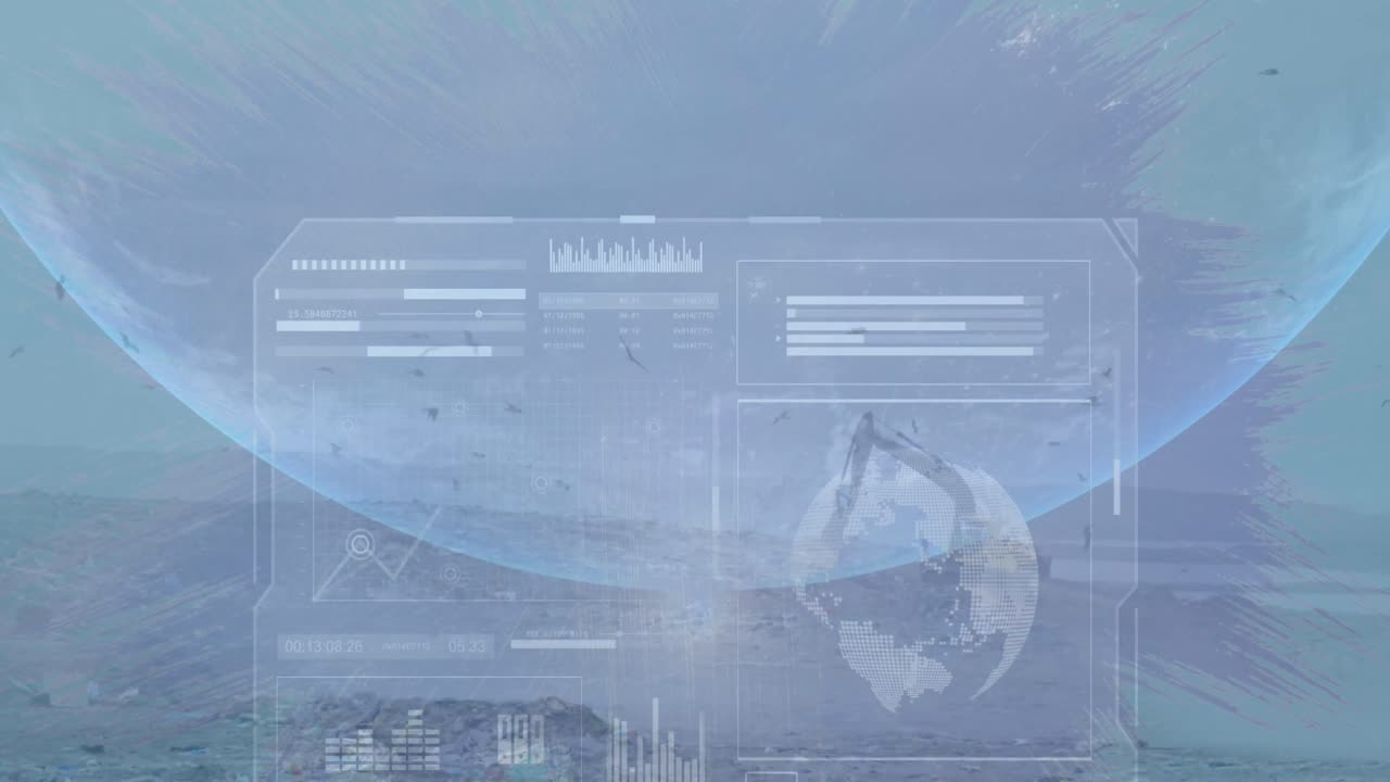 animación del procesamiento de datos en todo el mundo