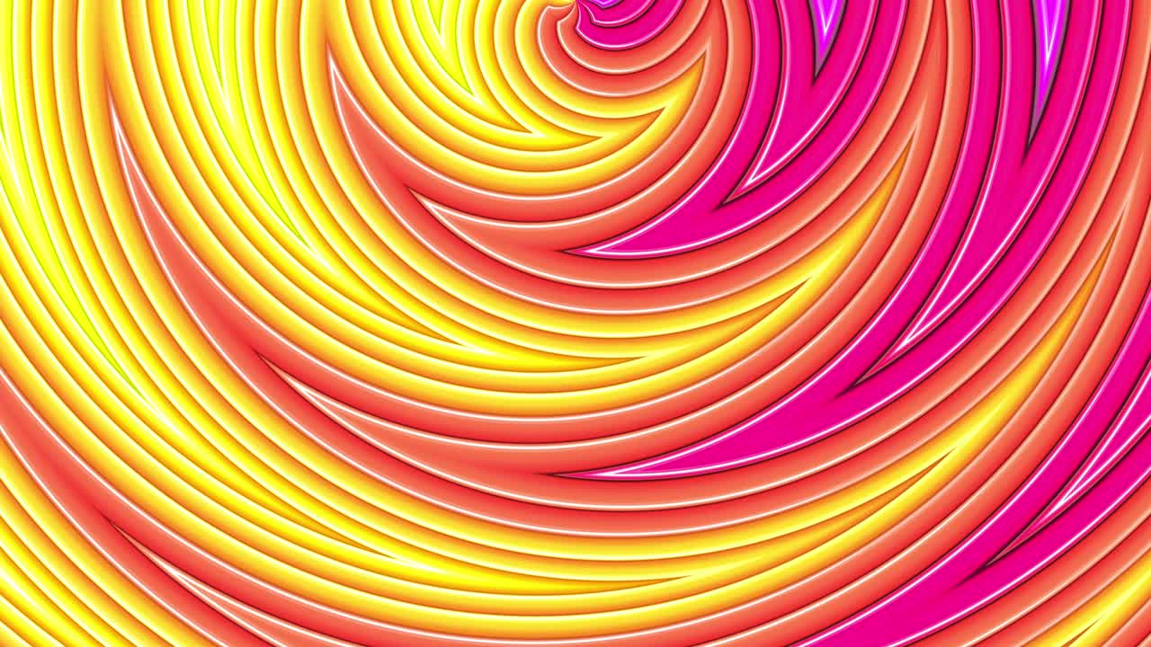 Abstract 3d seamless bright background in 4k with yellow red tapes. Yellow red stripes move cyclically in simple geometry cartoon creative style. Looped smooth animation. 50