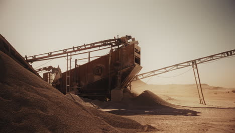 industrial sand and gravel processing plant in desert