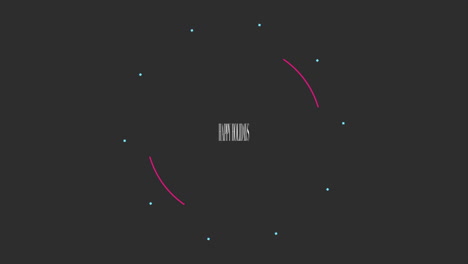 texto de introducción de animación felices fiestas sobre moda negra y fondo minimalista con círculo geométrico