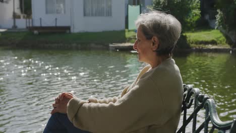 senior woman enjoying free time outdoors