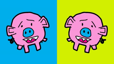 niños dibujando arte pop fondo sin costuras con tema de cerdo