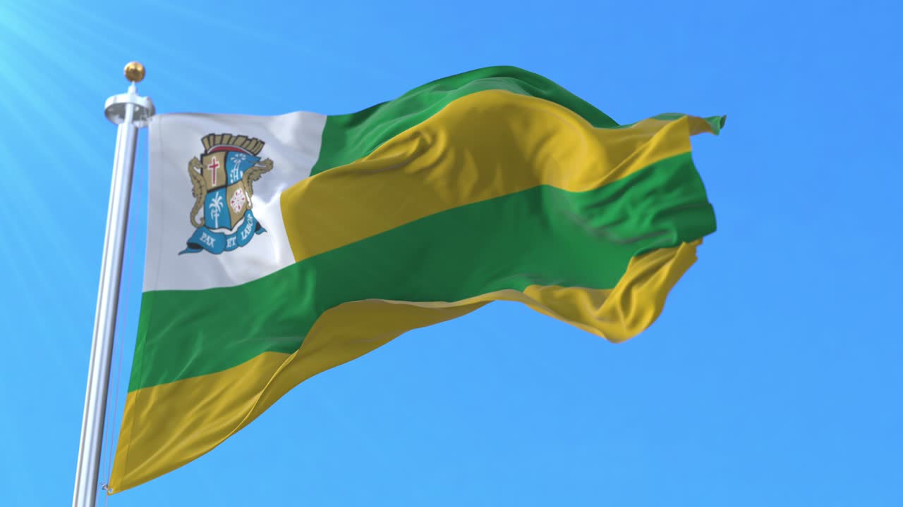 Aracaju flag, Sergipe, Brazil. Loop