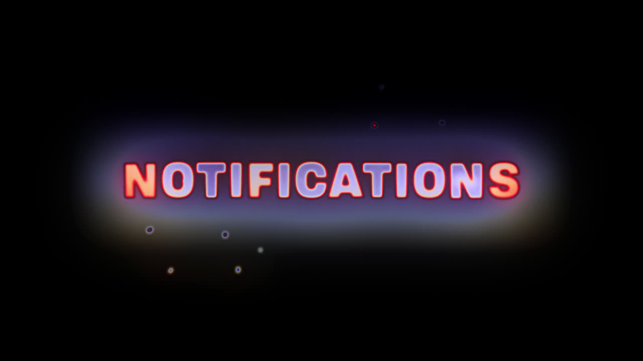 Notifications On Text and Ringing Bell Icon Animation