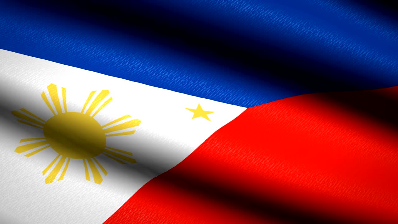 필리핀 발을 흔들고 있는 섬유 텍스처 된 배경. 시엄리스 루프 애니메이션. 풀 스크린. 슬로 모션. 4k 비디오.