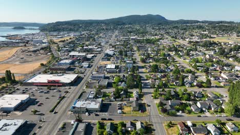 drone shot of anacortes neighborhoods on fidalgo island