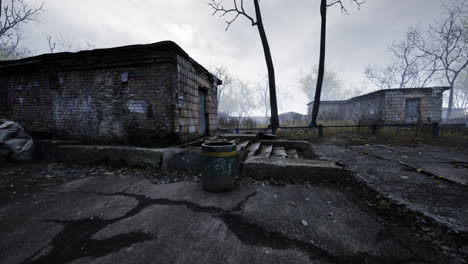 vista de la ciudad de pripyat de la zona de exclusión cerca de la central nuclear de chernobyl