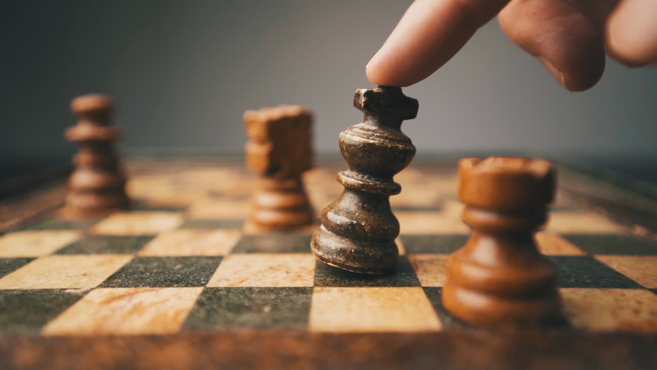 Checkmate chess slow motion king falling