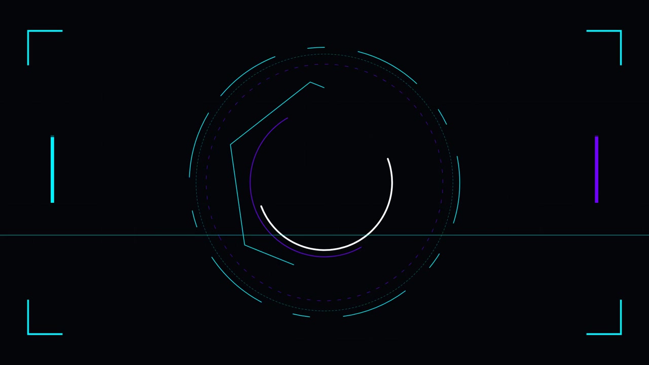 Futuristic HUD Interface with Rotating Circular Elements
