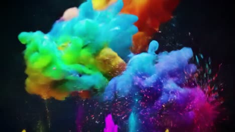 abstract rainbow ink explosion