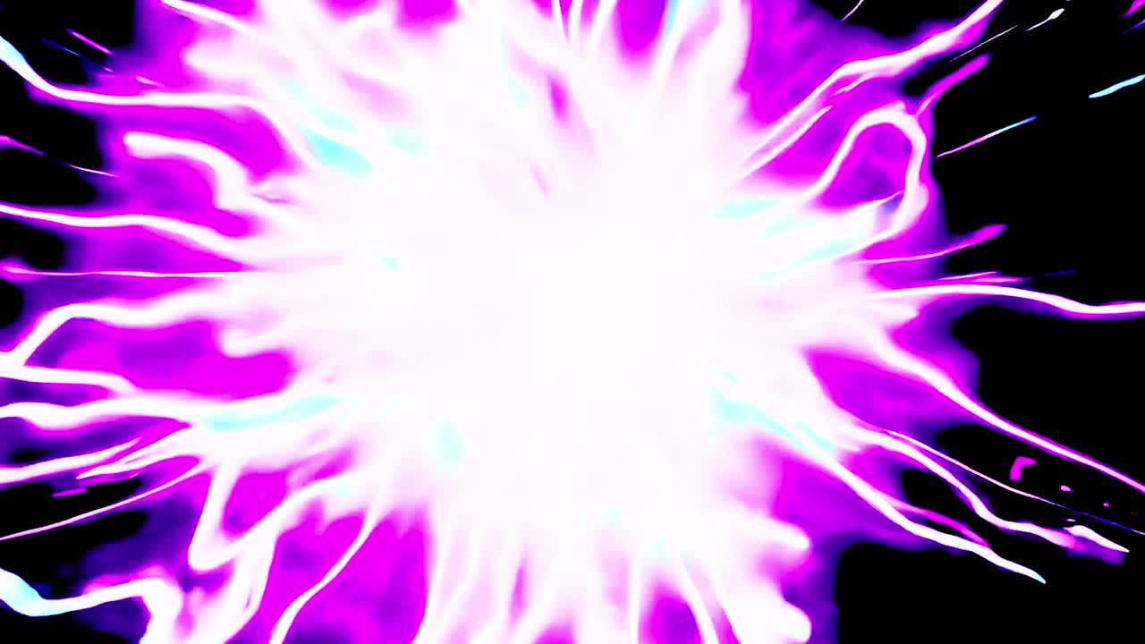 Abstract Glowing Purple and White Energy Lines on Black Background