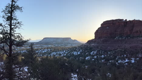 amazing scenery of high desert buttes in the arizona landscape in winter