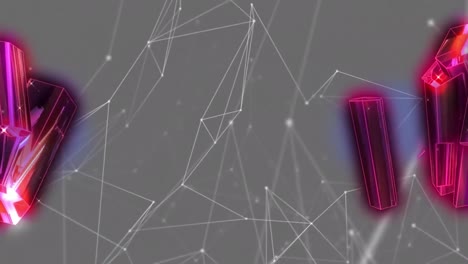 animación de malla púrpura brillante con espacio de copia en un fondo rosa brillante
