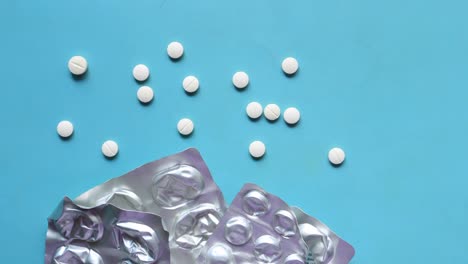 close up of pills of blister pack on table