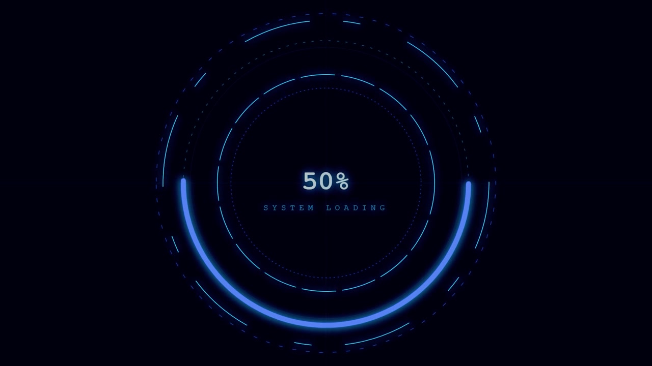 Digital Loading Progress Circle with Percentage Counter
