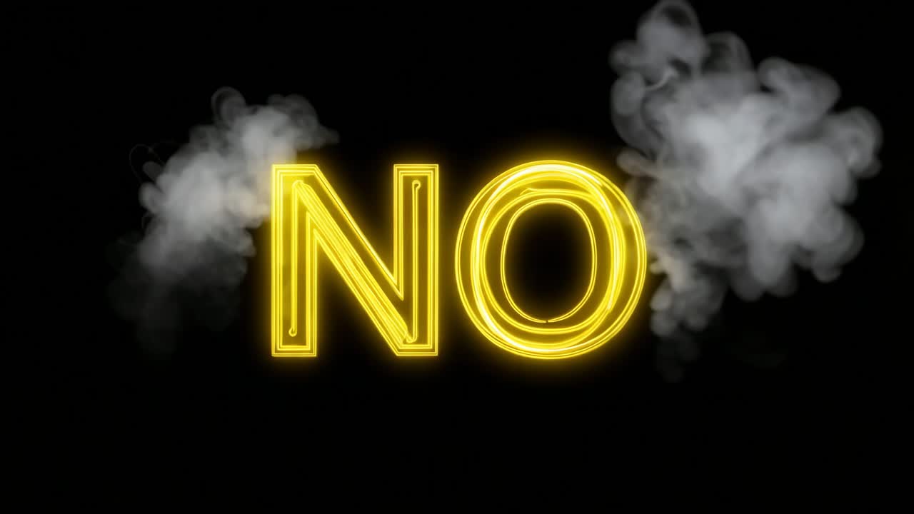 amarillo neón sin señal con humo