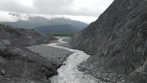 Canyon-With-Flowing-River,-Aerial