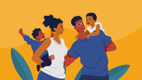 familia feliz con hijos