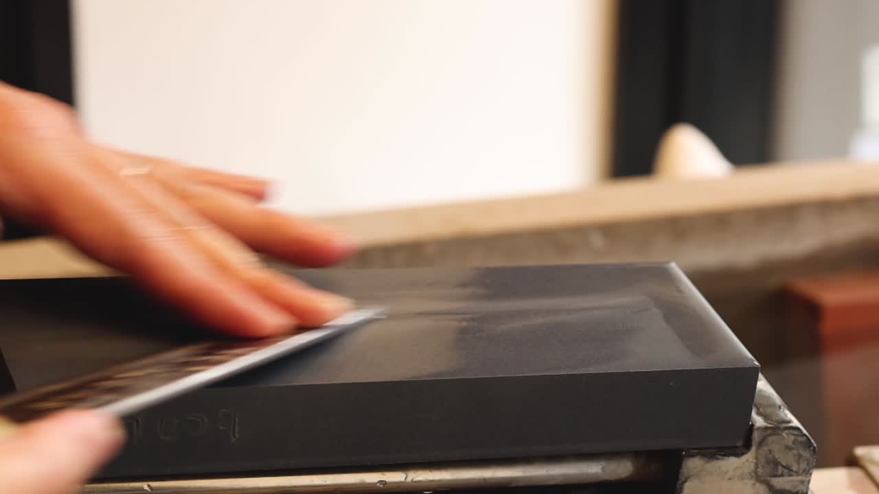 Sharpening a Knife on a Sharpening Stone