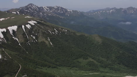 scenic caucasus mountains in georgia - panning