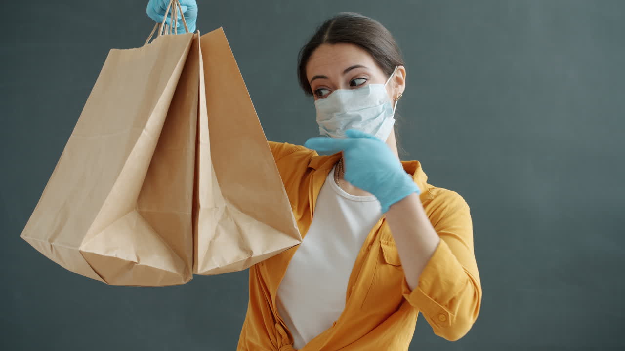 Woman shopping during a pandemic