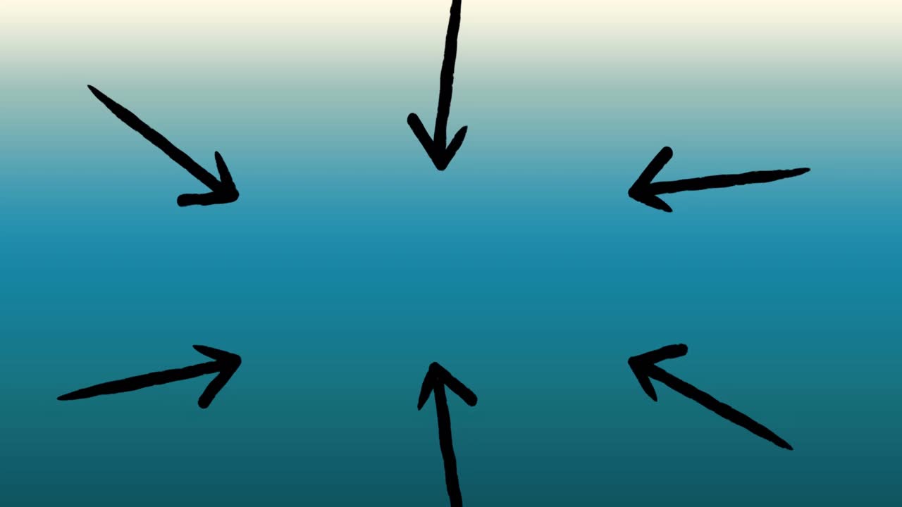 초록색 배경에서 움직이는 검은색 화살표의 애니메이션