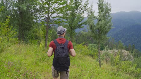 Hiking-among-the-flowers-in-the-forest.