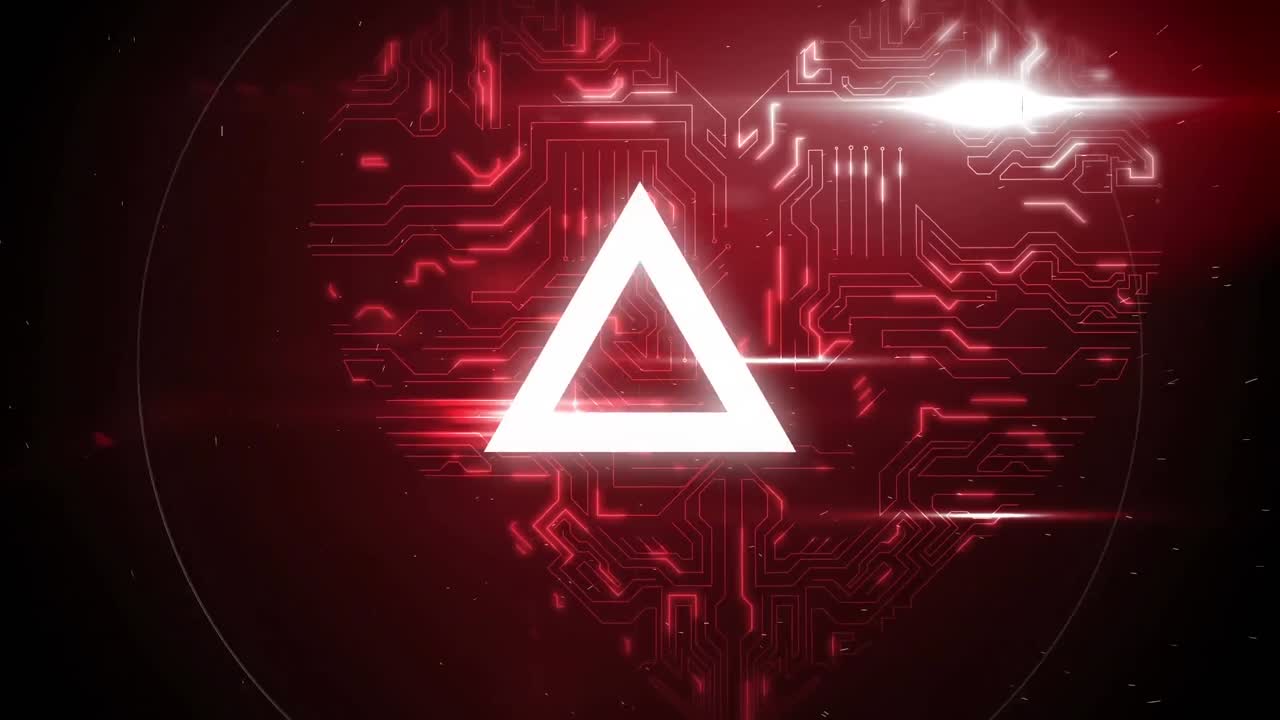 luz de triángulo y círculo apareciendo