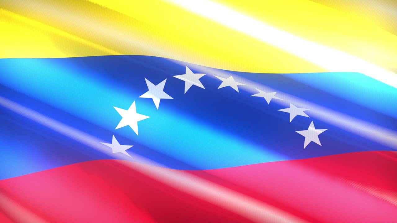 60FPS shiny holiday Venezuela flag  waving, 3d 4k UHD seamless looping animation