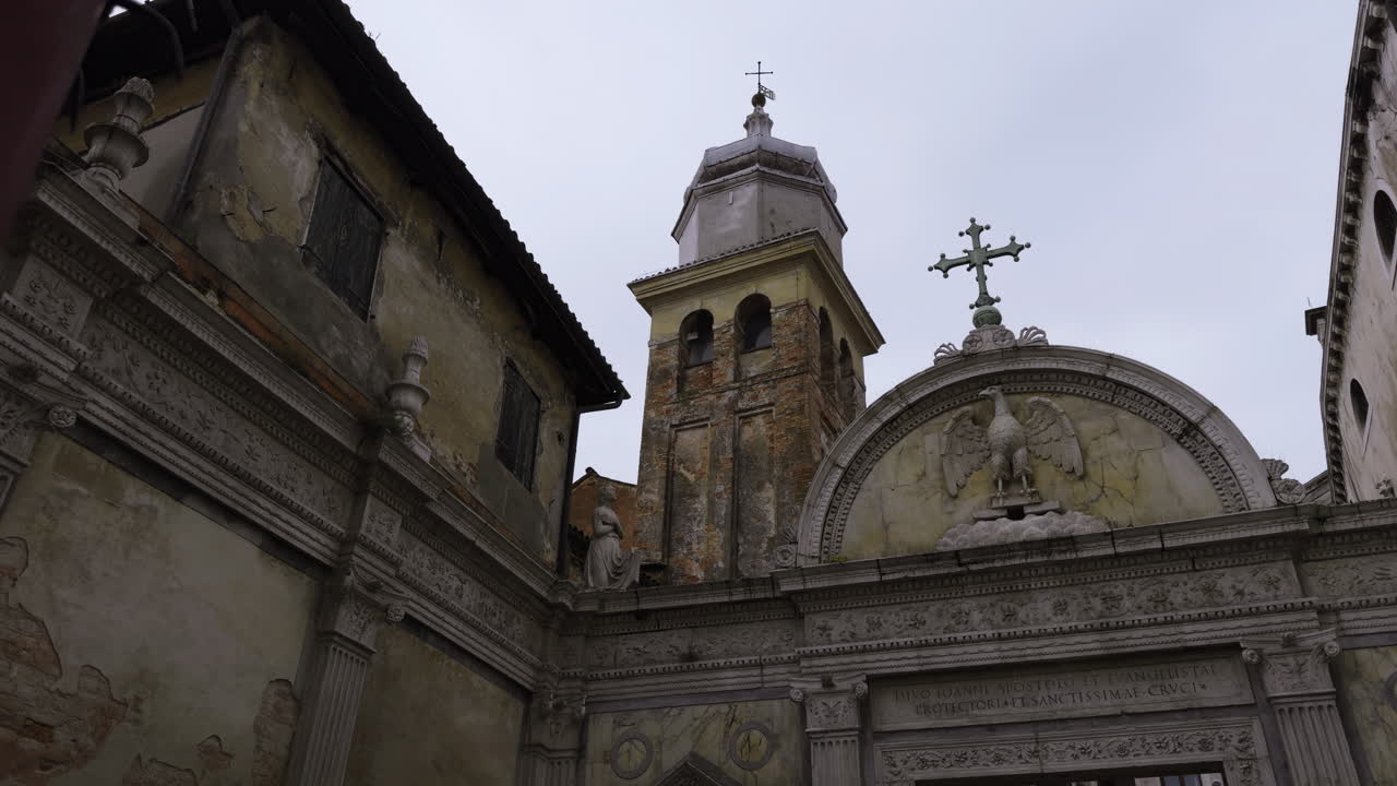 Exterior of a historical building in Venice, Italy